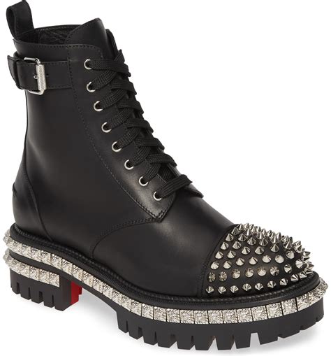 louboutin combat boots with spikes.